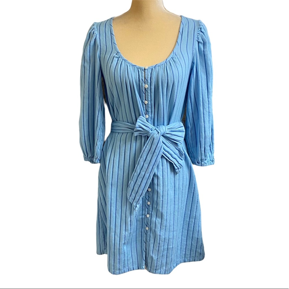 J. Crew Balloon-Sleeve Striped Dress - Picture 2 of 11